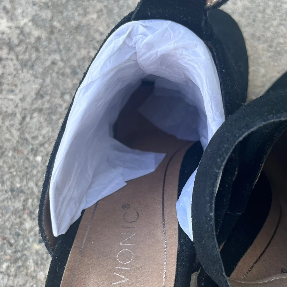 Vionic Black Suede Block Heel Sandals - Picture 13 of 16